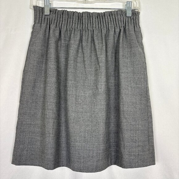 J.Crew Gray Wool Blend Mini Sidewalk Skirt Women’s Size 4 Classic Career Preppy - Picture 1 of 13